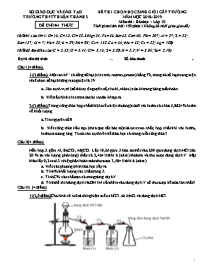 Đề thi chọn học sinh giỏi cấp trường môn Hóa học Lớp 10 - Năm học 2018-2019 - Trường THPT Thuận Thành 2